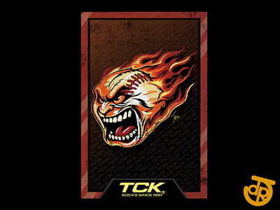 Flaming Baseball graphic design illustration logo design