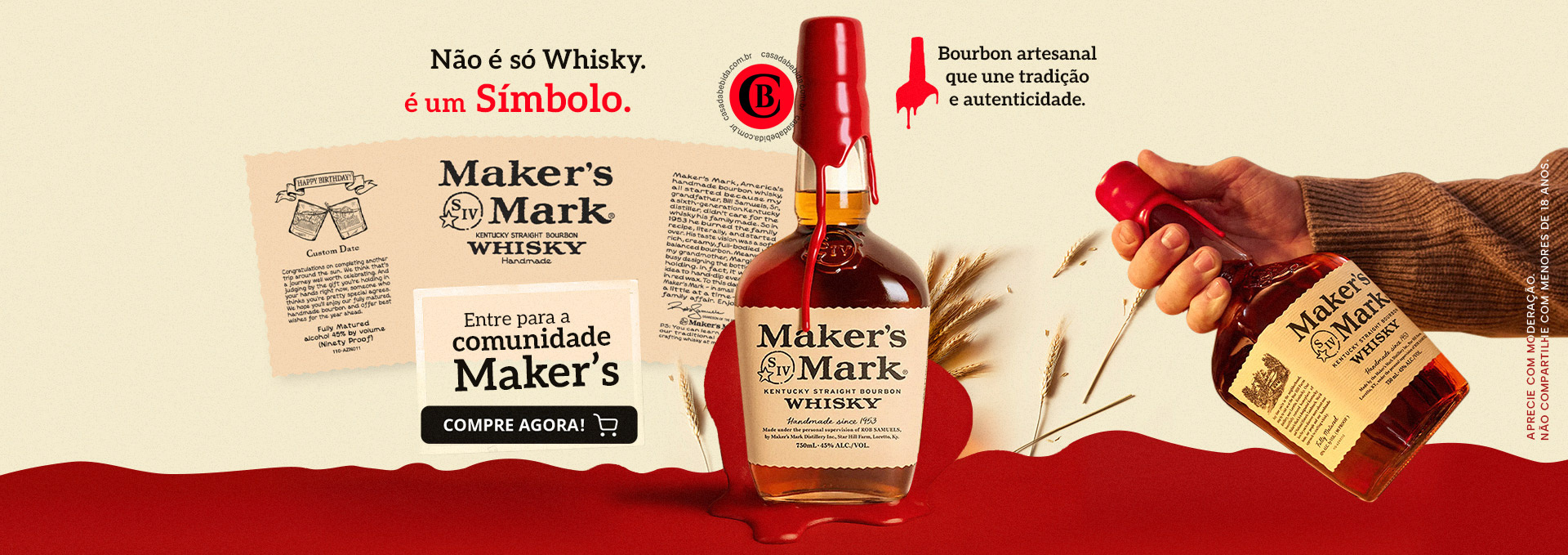 Projeto: Banner para E-commerce - Maker's Mark 2025 2025 banner bebida bourbon branding design graphic design illustration kentucky logo makers mark straight ui vector