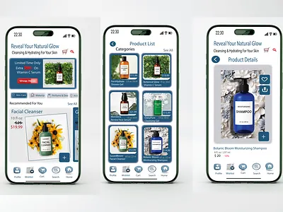 Skin Care Mobile App mobile apps mockup shopping app skin care