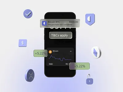 3D Interface Animation 3d 3d animation 3d elements animation app app ui blockchain crypto mobile