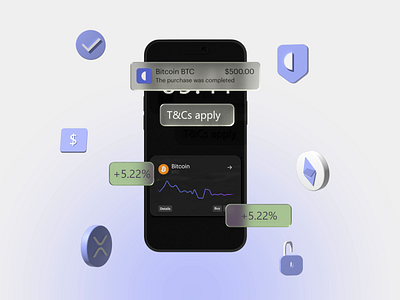 3D Interface Animation 3d 3d animation 3d elements animation app app ui blockchain crypto mobile
