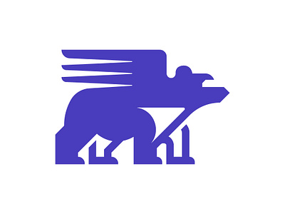 polar bea wings logo animal logo art bear wings logo branding design graphic design grizzly logo logo logo sale polar bear logo polar bear wings vector visual winged polar bear logo