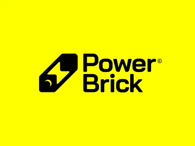Power Brick brand branding design idea illustration logo mark negative typography ui