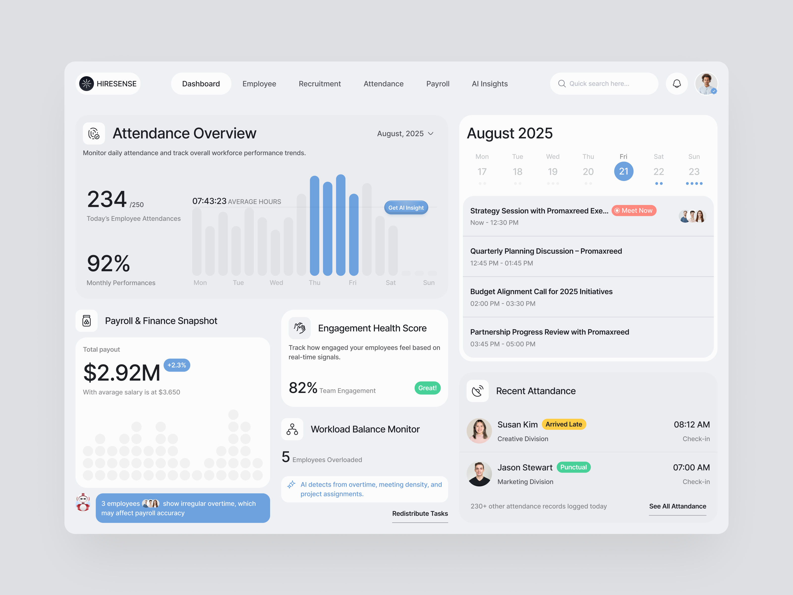 Hiresense - HR Management Dashboard with AI by Ryan Indra for Semusim ...
