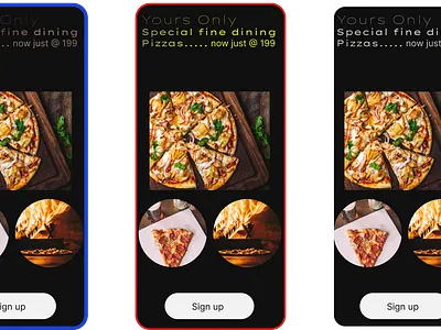 Gourmet Pizza Dining App Wireframes app design mobile design ui ux