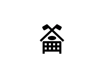 Hockey House Logo branding design flat graphic design hockey ice logo minimal sport vector