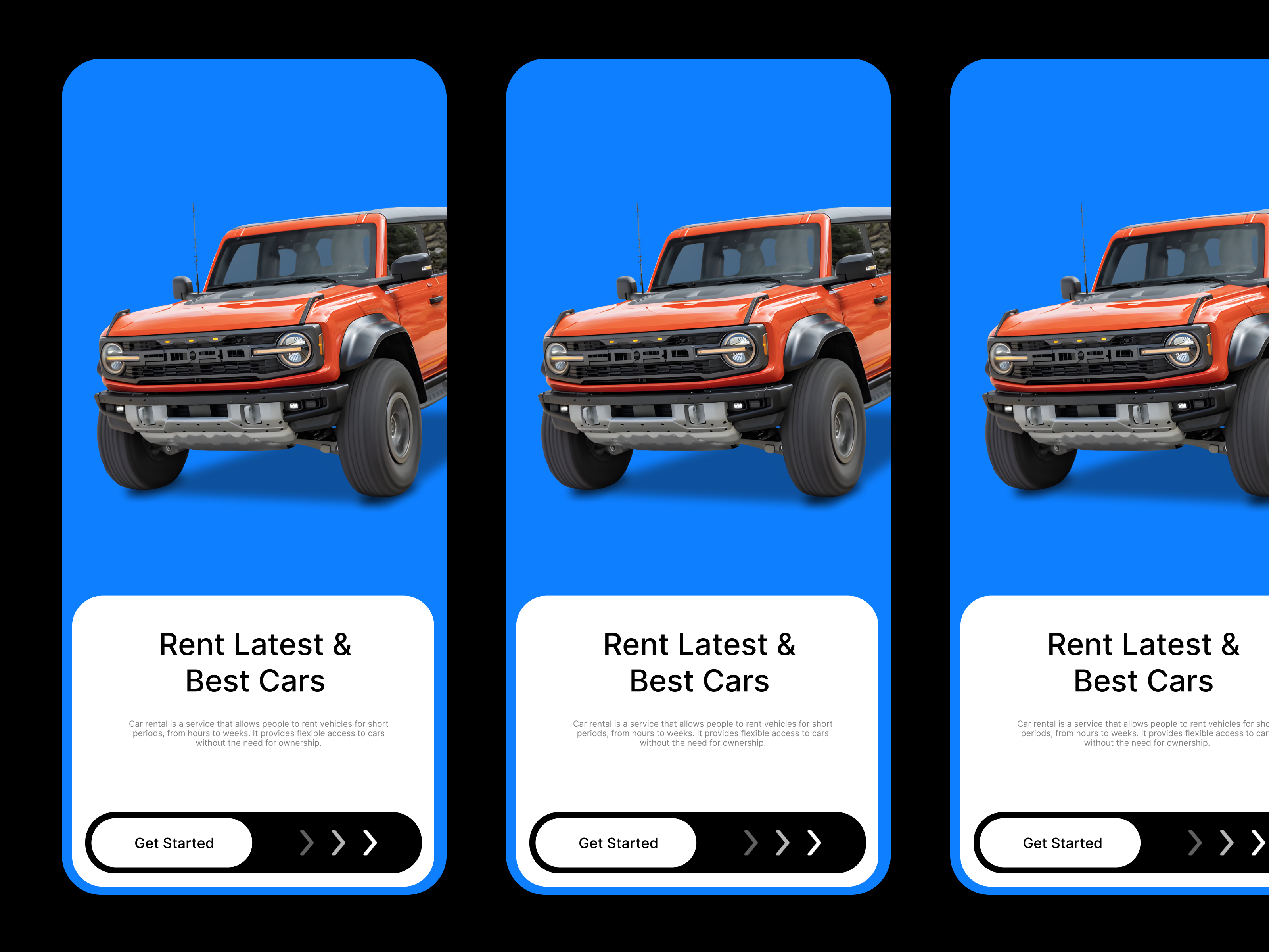 Car Rental App – Onboarding Screen app onboarding car rental creative direction daily ui challenge design figmadesign minimal design mobile app modern onboarding product design ui ui design ux ux design