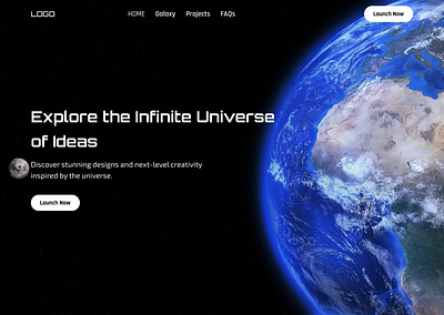 Cosmic Design Experience: Futuristic Landing Page 3d animation figma framer graphic design motion graphics ui web design