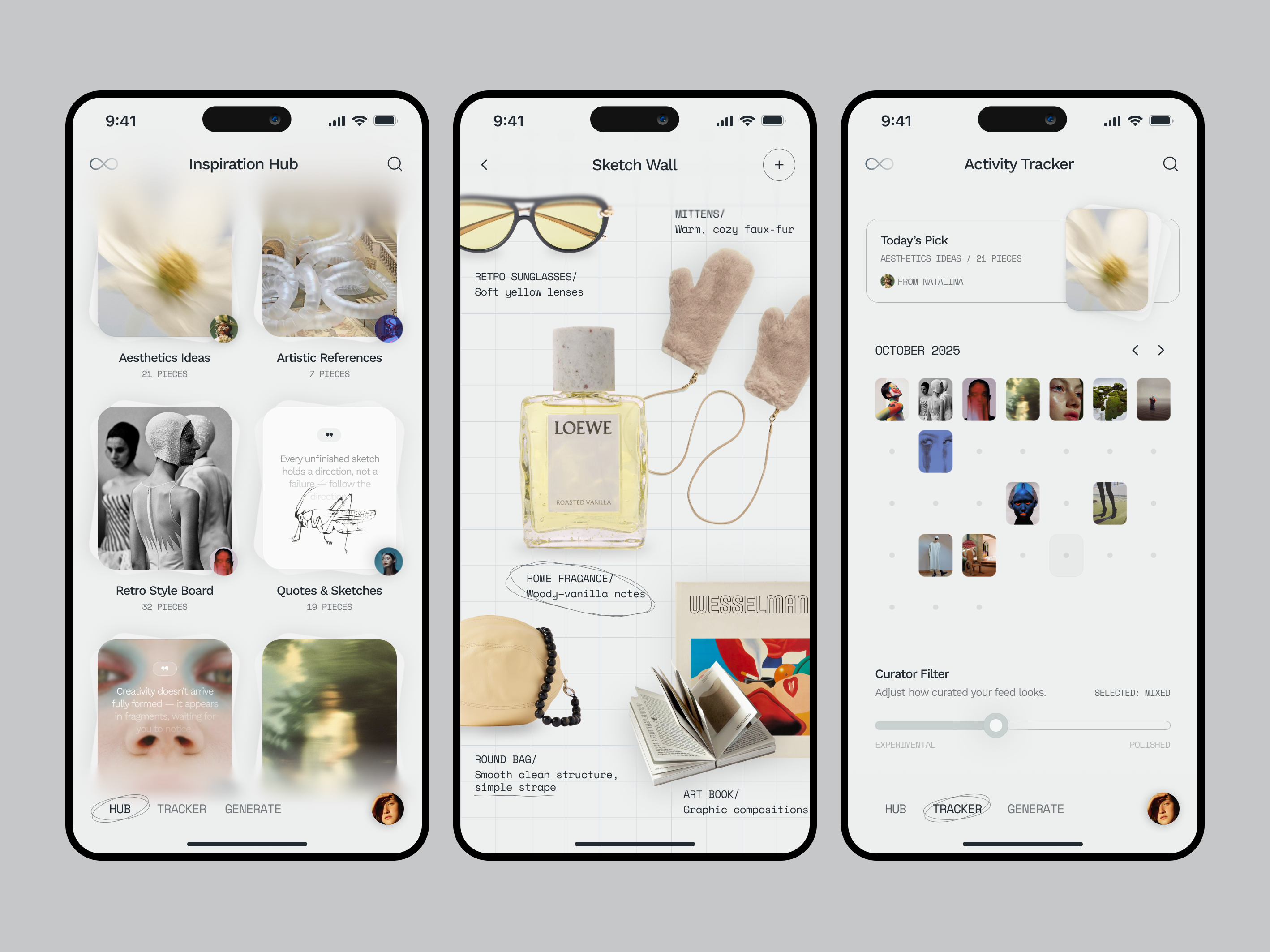 Example of Mobile App UI Concept 3 Screens