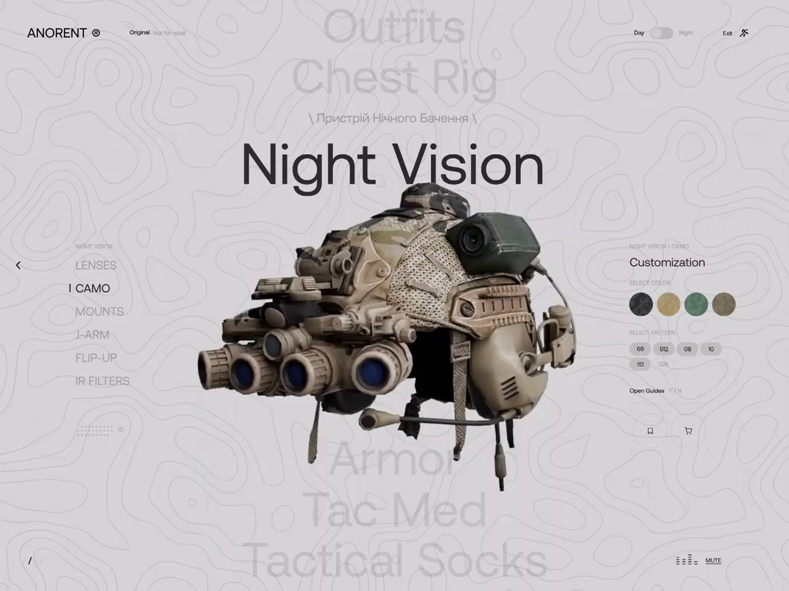 Example of tactical gear landing page \ anorent®