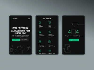 CAR SERVICES MOBILE APP 404 page android app apple branding car services design figma logo main page mobile mobile app product product design services site ui ui design uiux web design