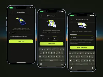 🔑 Forget Password Flow UI Design app best craftora dark mode design fintech forgot password inputs minimal mobile nazmul shanto reset password sign in sign up ui ux