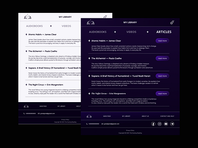 AUDIOBOOKS WEBSITE LIGHT&DARK VERSIONS ai app dark design figma interface light site ui ui design uiux web web design website