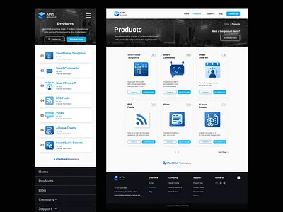 PRODUCTS PAGE FOR JIRA ai android app apps confluence design figma jira logo mobile product product design site ui ui design uiux web web design website