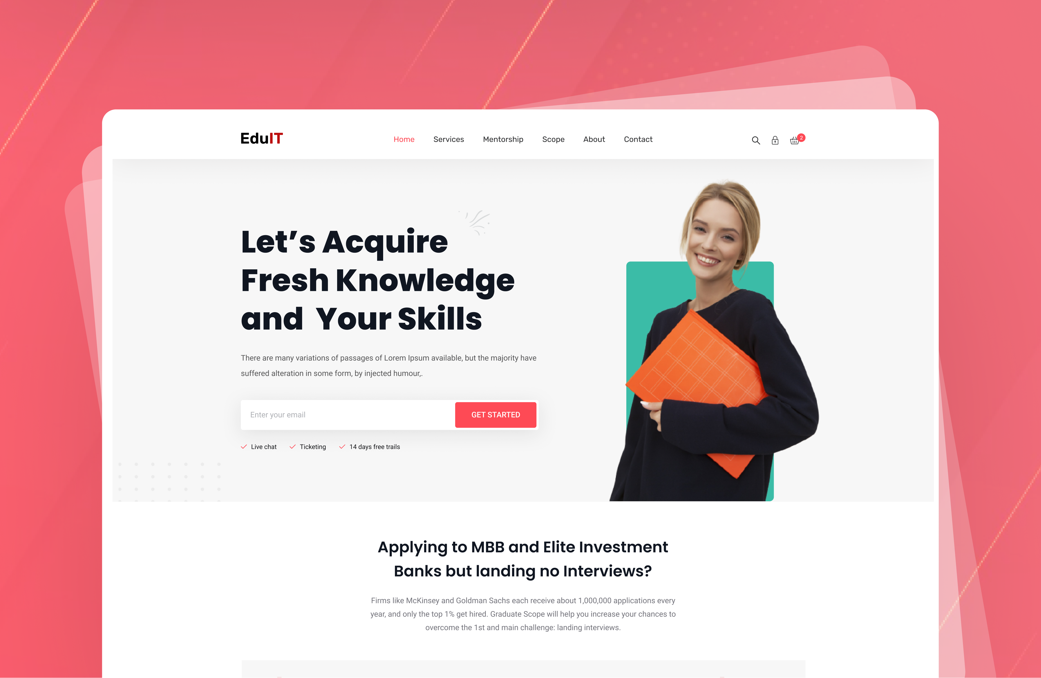 Example of Online Learning Platform Website Design