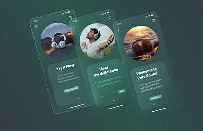 Headphone UI Design in different styles app branding design graphic design illustration logo typography ui ux vector