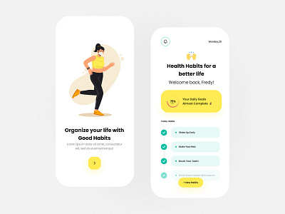Habit Tracker App Design app design graphic design illustration typography ui ux