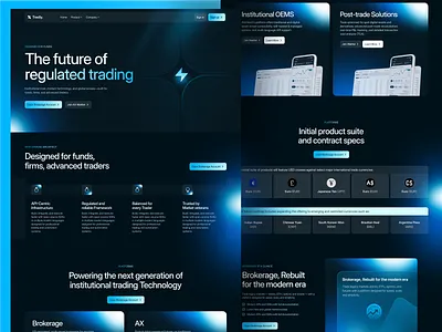 Tredly - Trading Website bento bento card bento card design bento design brokerage brokerage website crypto design fintech funding hr rumen prop firm prop firm trading design trading trading design trading website ui