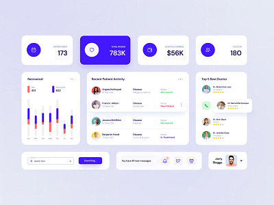 Medical Management Dashboard Component component dashboard design graphic design management medical typography ui