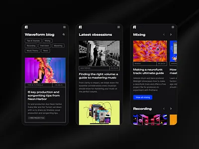 Music industry – Mobile blog design ui ux