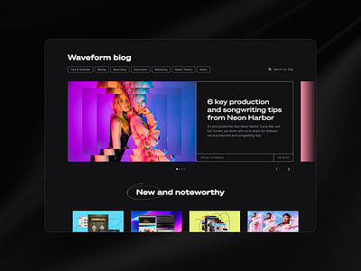 Music industry — Blog design ui ux