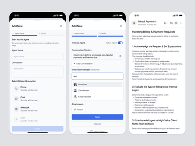 AI Agent Setup Flow – Create & Configure Your Support Assistant agent ai ai agent ai agent setup app app design app product design member mobile mobile app mobile app design product design saas setup sheet step stepper team uiux