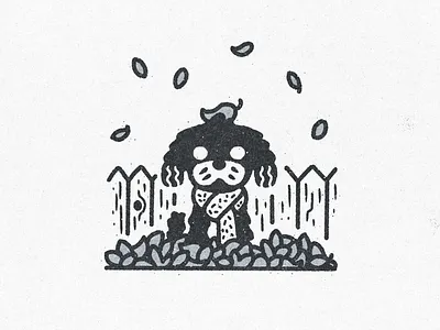 Doodle Weather animal cavapoo cute doodle fall illustration leaves november poodle procreate pup