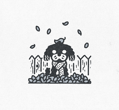 Doodle Weather animal cavapoo cute doodle fall illustration leaves november poodle procreate pup