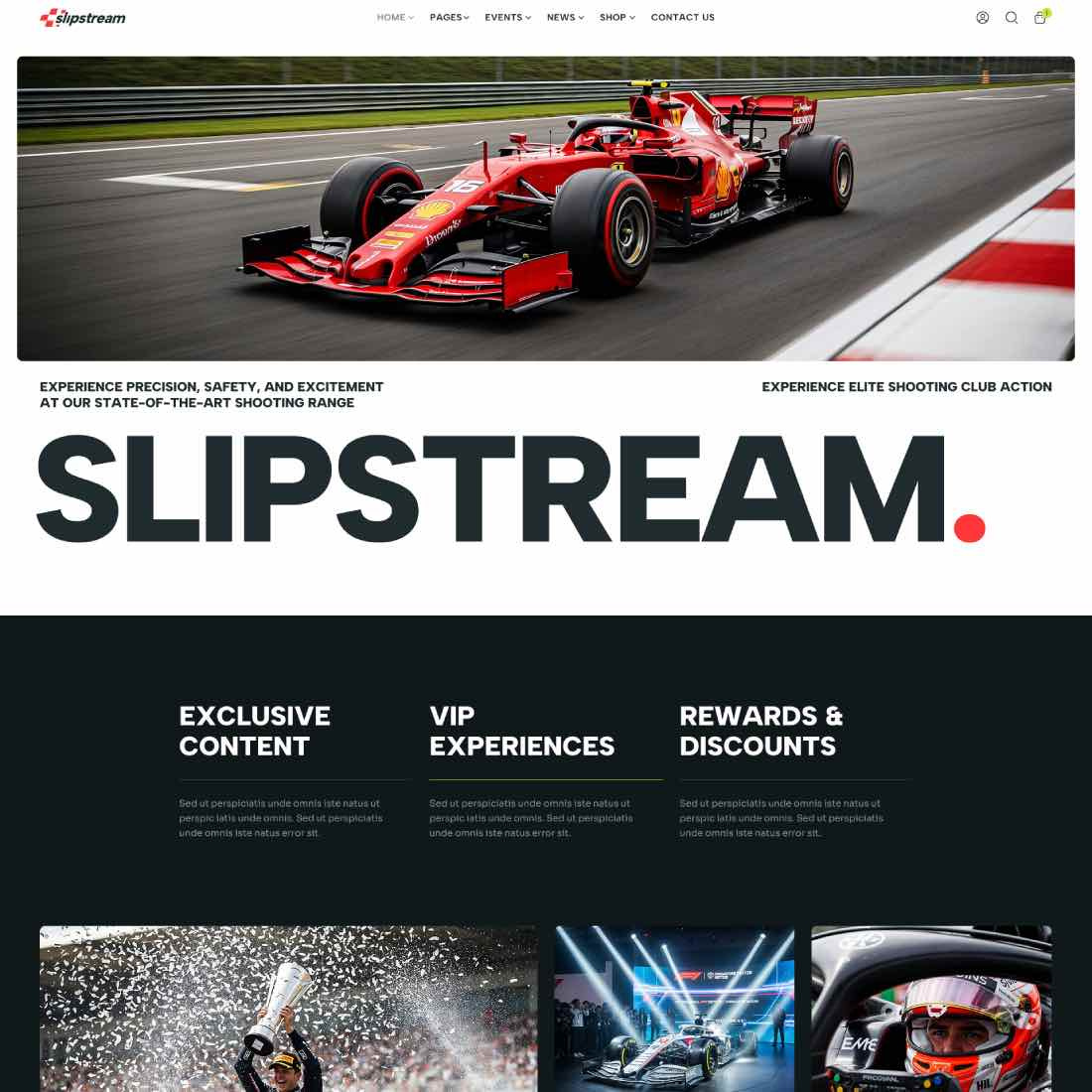 Slipstream - Formula 1 & Motorsports Racing WordPress Theme blog design illustration ui web design webdesign wordpress wordpress design wordpress theme wordpress themes