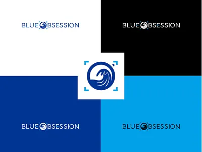 Modern minimalist logo BLUE OBSESSION business logo company logo line art logo design minimalist logo monoline