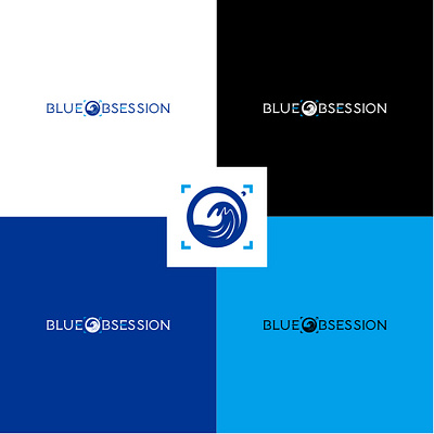 Modern minimalist logo BLUE OBSESSION business logo company logo line art logo design minimalist logo monoline
