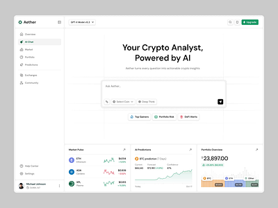 Aether - Crypto AI Platform ai ai design animation business clean crypto crypto ai platform crypto platform dashboard design graphic design investment motion graphics technology ui uidesign uiux ux uxdesign website