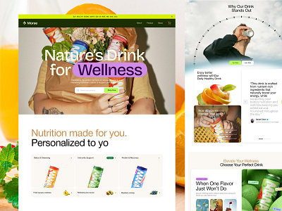 Morae - Wellness Drink Store eCommerce agency company consumer design drink ecommerce framer goods healthy landing natural page shop store ui webflow website wellness wordpress