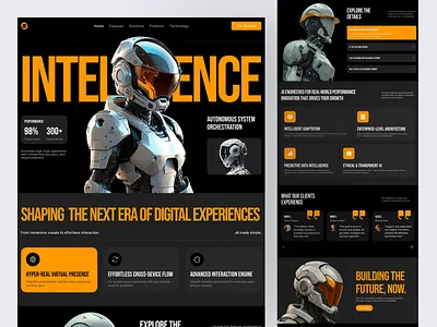 AI Futuristic Website advanced ui ai concept ai design cyber style design digital future future tech futuristic ui innovative design intelligent ui landing page modern web smart interface tech website ui ui kit ux virtual intelligence website