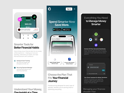 Clevra - Responsive Finance SaaS Landing Page budgeting app clean design finance landing page finance web interface money app responsive responsive finance responsive landing page responsive mobile saas saas landing page ui ux web design web finance website