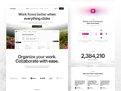 Stackr - Task Management Landing Page landing page landing page design saas saas landing page saas website task management task management design task management website task manager task manager design task manager website ui ui design uiux uiux design ux web web design website website design