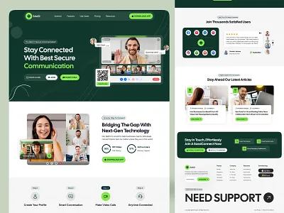 Video Chatting Software SaaS Landing Page branding chatappdesign design homepage illustration landing landing page livevideoapp meetingappui messagingappdesign modern saas design saasdesign teamcollaborationapp ui uiux video chatting software videochatdesign videocommunication web design website