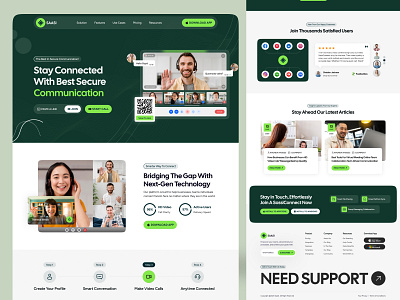 Video Chatting Software SaaS Landing Page branding chatappdesign design homepage illustration landing landing page livevideoapp meetingappui messagingappdesign modern saas design saasdesign teamcollaborationapp ui uiux video chatting software videochatdesign videocommunication web design website