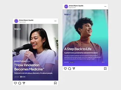 Bristol Myers Squibb — Social Media Implementation brand branding design feed graphic design instagram logo social media story vector visual visual identity