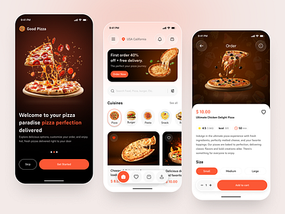 Food Delivery Mobile App UI/UX Design app app interface best app design food app food delivery mobile app mobile mobile app design mobile app ui mobile ui mobile ui design mobile ux modern app ui pizza app pizza delivery app restaurant app ui design ui ux design