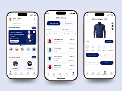 Tailors Mobile App Design UI/UX app design best ui client to closed custom fit app design your look digital tailors fit to perfection ios mobile app mobile app design smart tailoring stitch smart style made simple tailors app tailors app design tailors at your fingertips ui ui ux user focused web