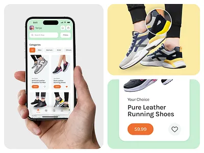Sneaker & Footwear Shopping App Concept app ecommerce graphic design lighttheme mobile mobile ui motion graphics muragency shoes sneaker trendy ui ux