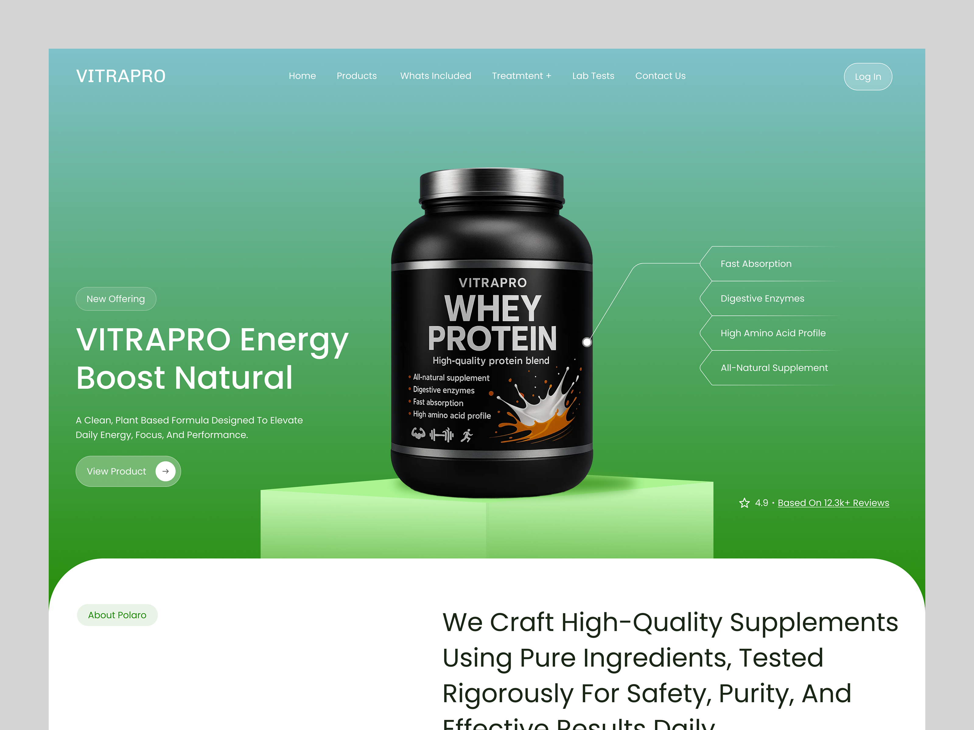 Example of Shopify Supplement Website Design