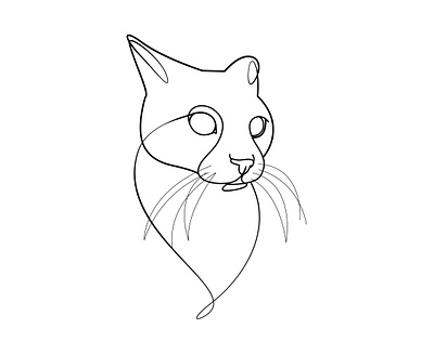 Cat line art design graphic design illustration illustration art line art one line art vector
