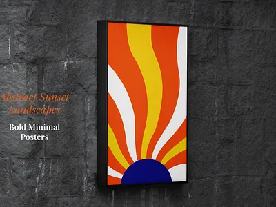 Abstract Sunset / Bold Minimal Poster Series abstract art bold colors branding design resource freebie geometric graphic design illustration minimalism poster design print design retro sunset vector art