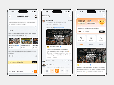 Fuenak.AI - Another Page aiassistant clean community community app design figma food community food destination fooddiscovery foodtechdesign menu minimalist mobile app modern restaurant restaurant finder restaurant finder app ui ux