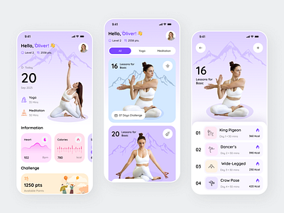 Meditation & Wellness Mobile App Design app developer daily routine app designer health wellness ios app designer meditation app meditation dashboard mobile mobile app design mobile interface relaxation app top designer ui ux designer visual designer wellness app wellness tracker