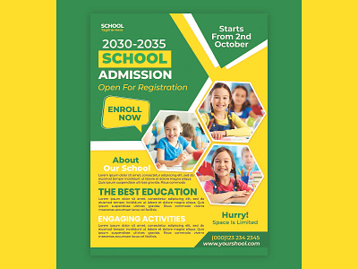 School Admission Poster Design admission admission flyer advertising post branding design enroll now flyer graphic design promotional ads school admission