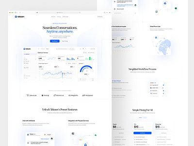 Telezen AI - SaaS Landing Page ai bento branding clean clean ui design dribbble best shot header illustration interaction ios landing page layout minimal saas landing page saas ui saas website ui ux website