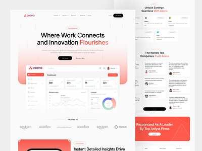 Asana- Work Management SaaS Web Design b2b saas project management saas website saas dashboard saas design task management saas website ui ux ui web design work management workflow management